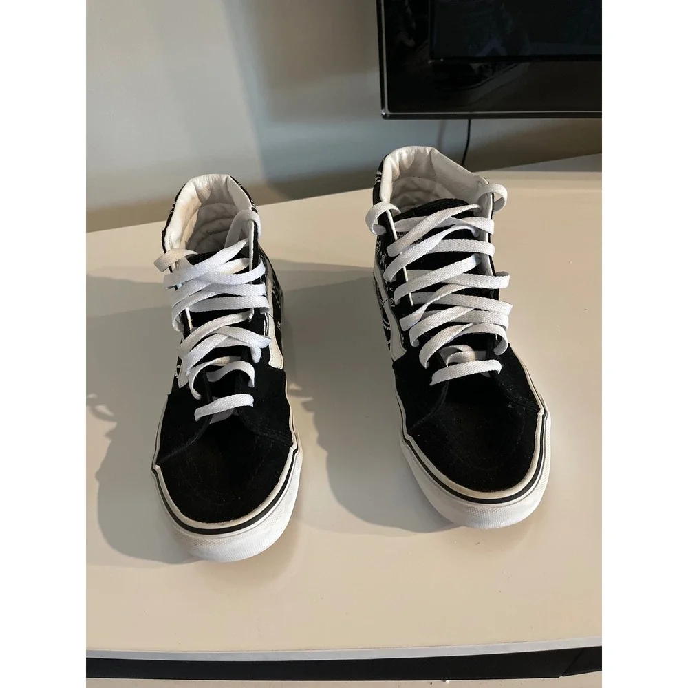 Vans Sk8-Hi Bandana Paisley Black White High Top Skate Sneakers